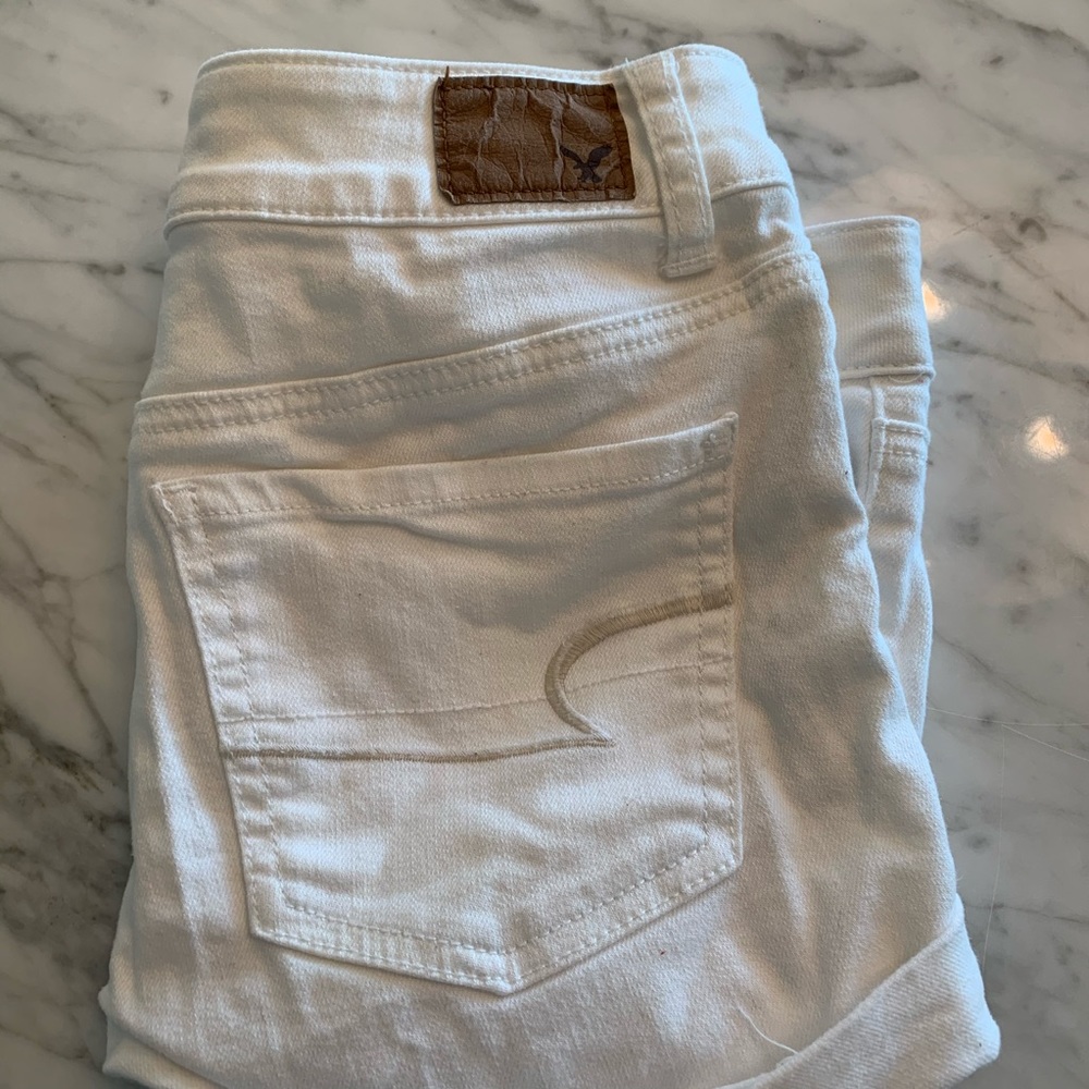 White denim shorts